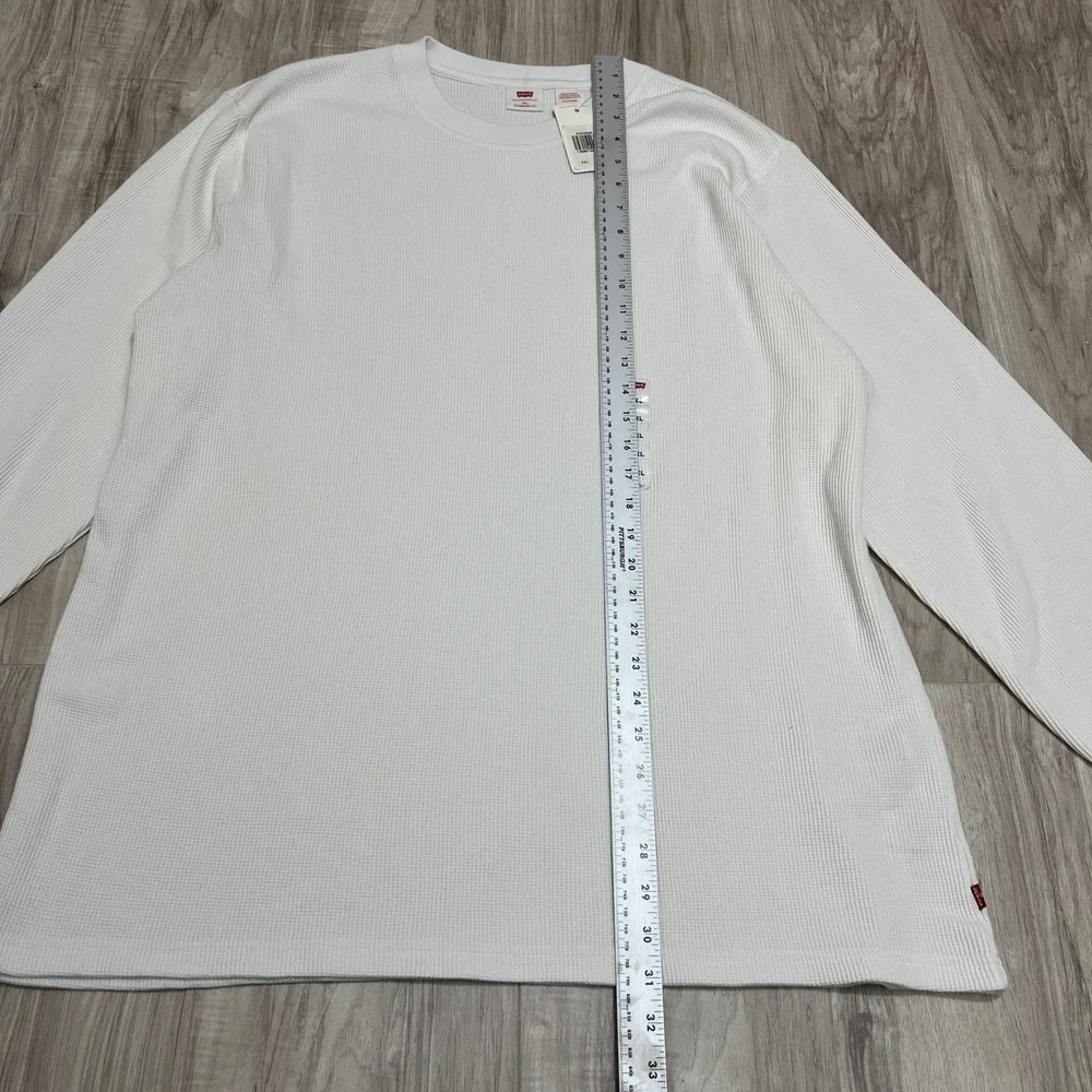 Levi's Thermal Waffle Knit Shirt Men's 2XL White Long Sleeve Standard Fit